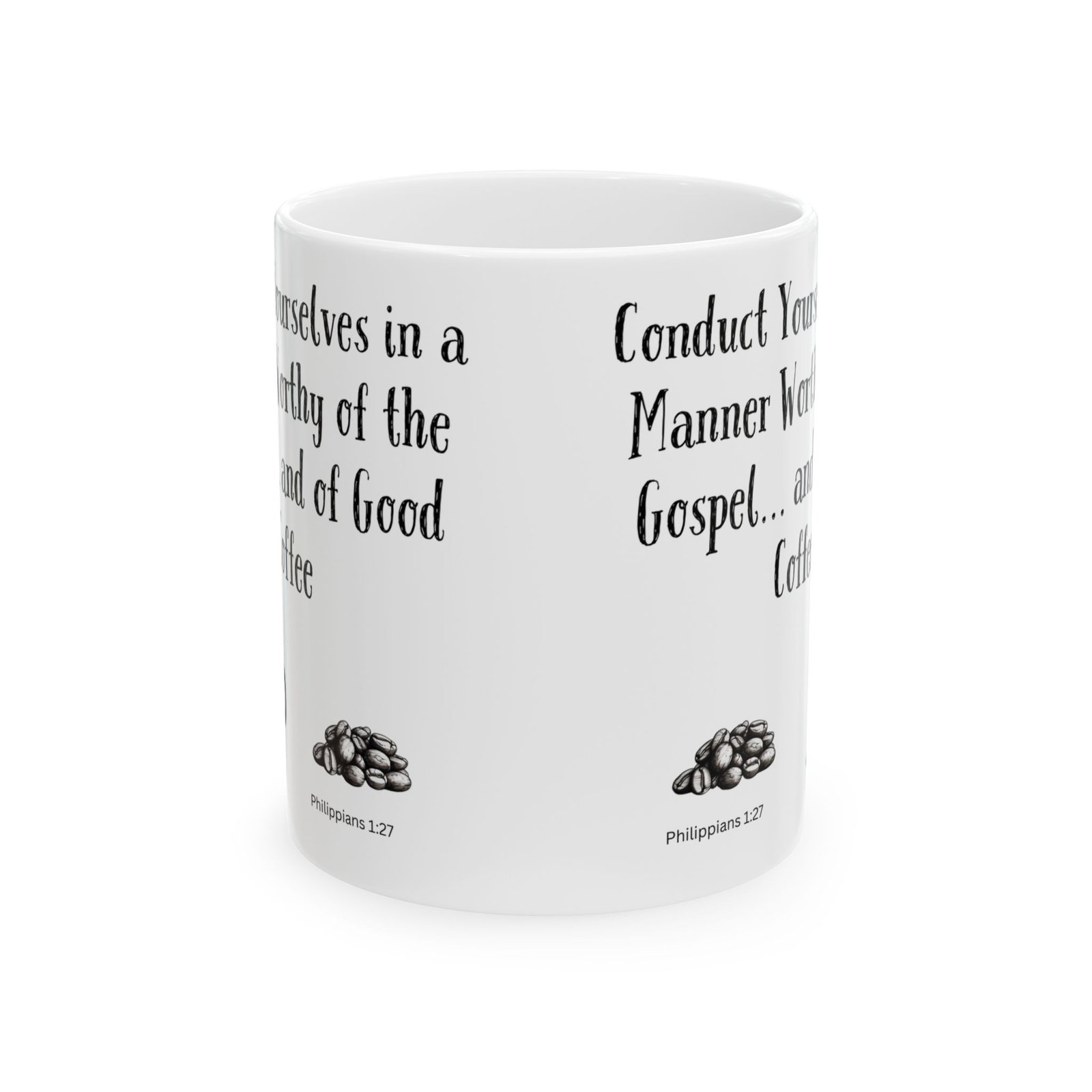 Conduct Yourselves in a Manner Worthy of the Gospel... and of Good Coffee | Ceramic Coffee Mug - Image 8