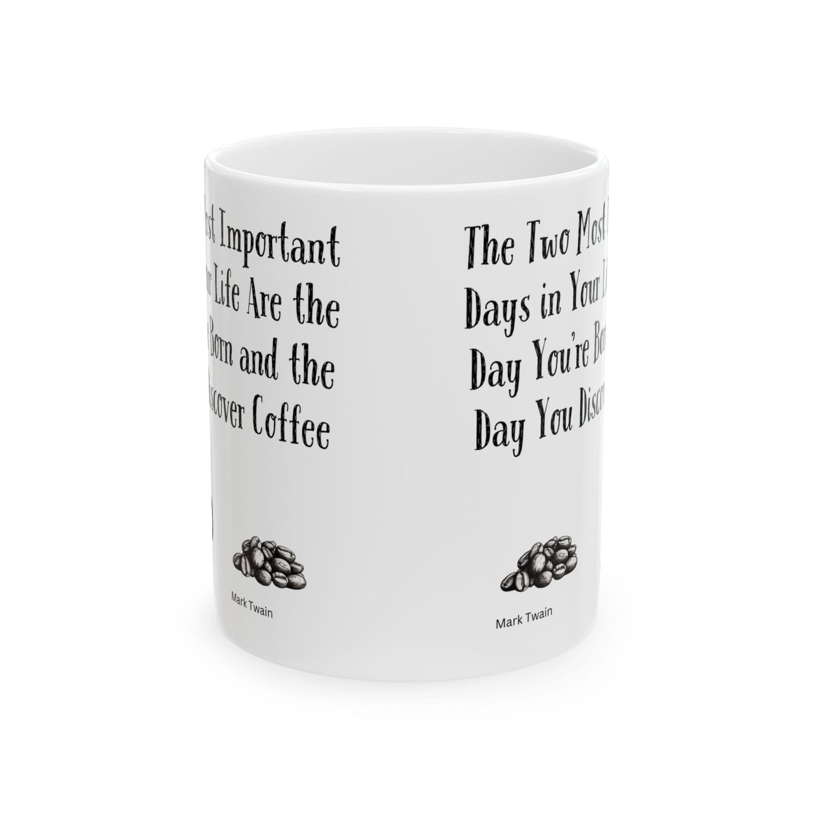 The Two Most Important Days in Your Life Are the Day You're Born and the Day You Discover Coffee | Ceramic Coffee Mug - Image 8