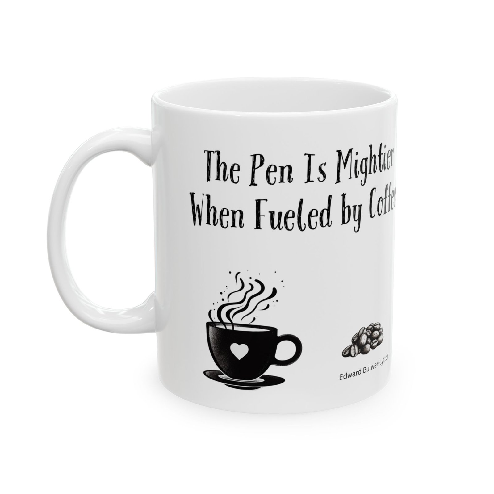 The Pen Is Mightier When Fueled by Coffee | Ceramic Coffee Mug - Image 5