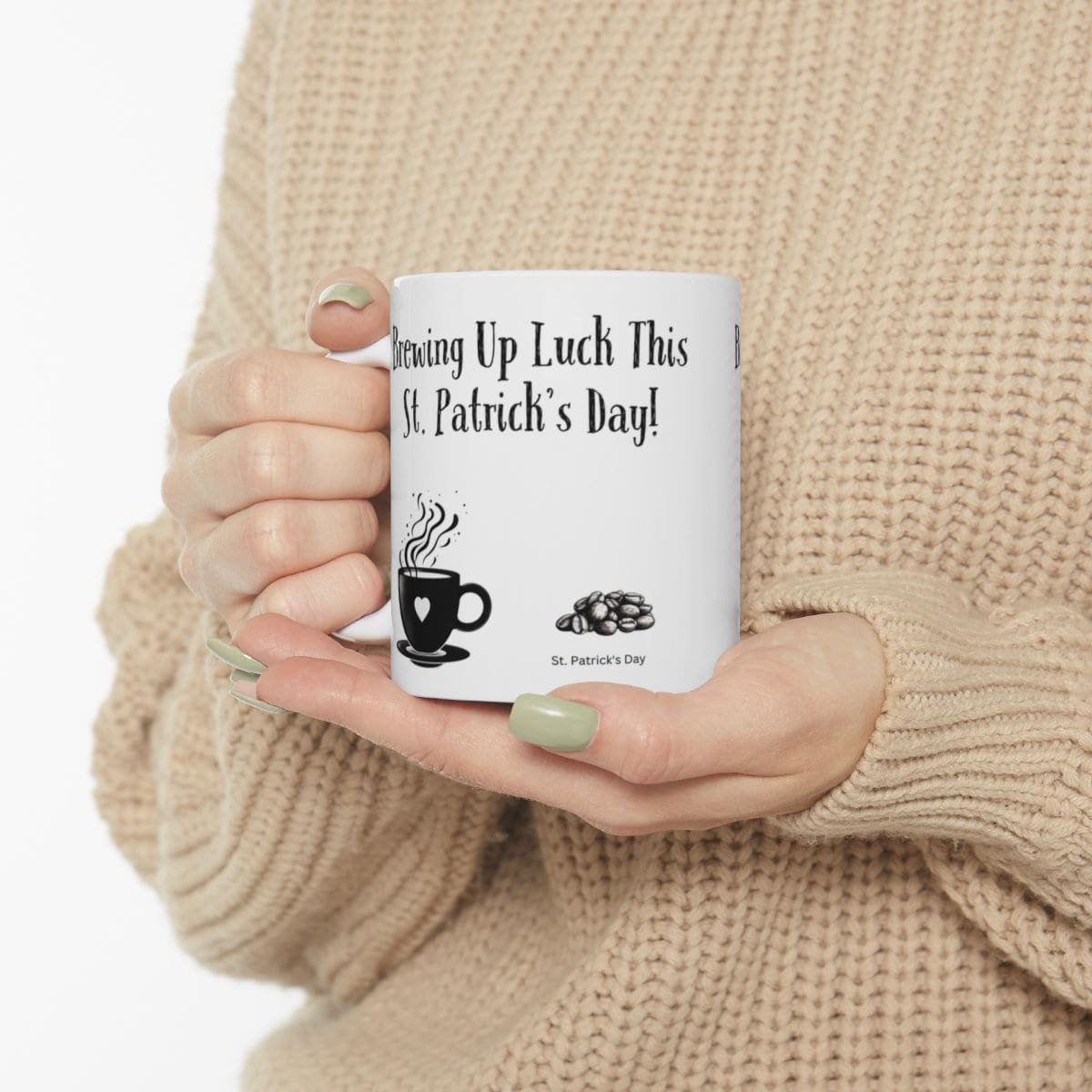 Brewing Up Luck This St. Patrick's Day! | Ceramic Coffee Mug - Image 3
