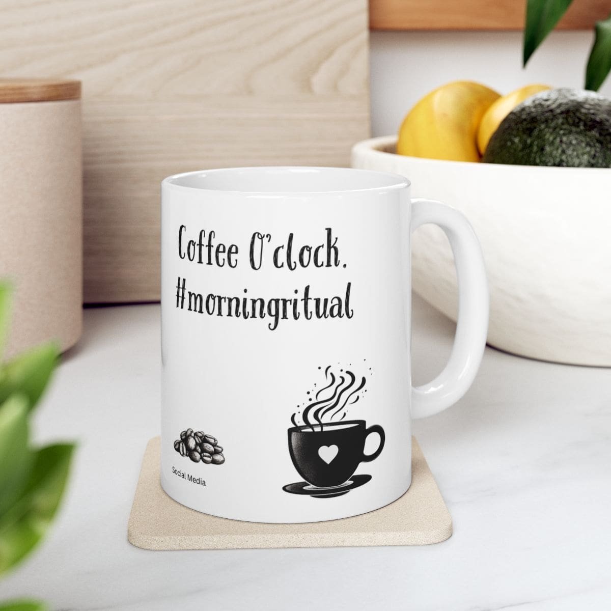 Coffee O'clock. #morningritual | Ceramic Coffee Mug - Image 2