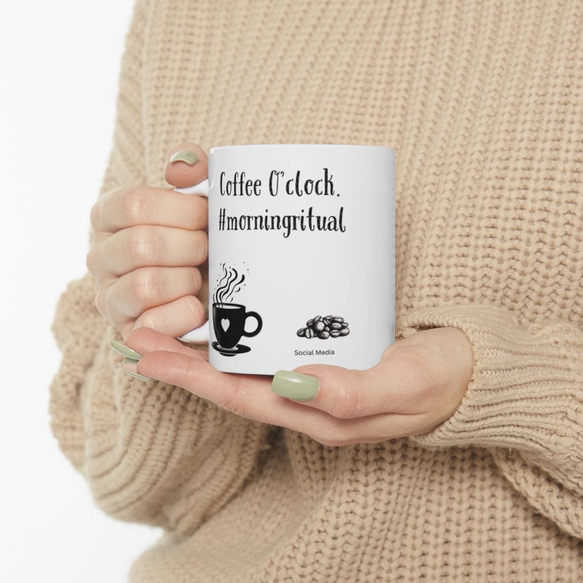 Coffee O'clock. #morningritual | Ceramic Coffee Mug - Image 3