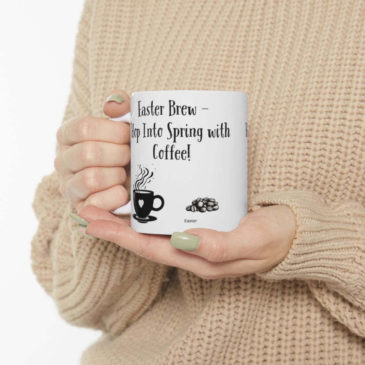Easter Brew—hop Into Spring with Coffee! | Ceramic Coffee Mug - Image 3