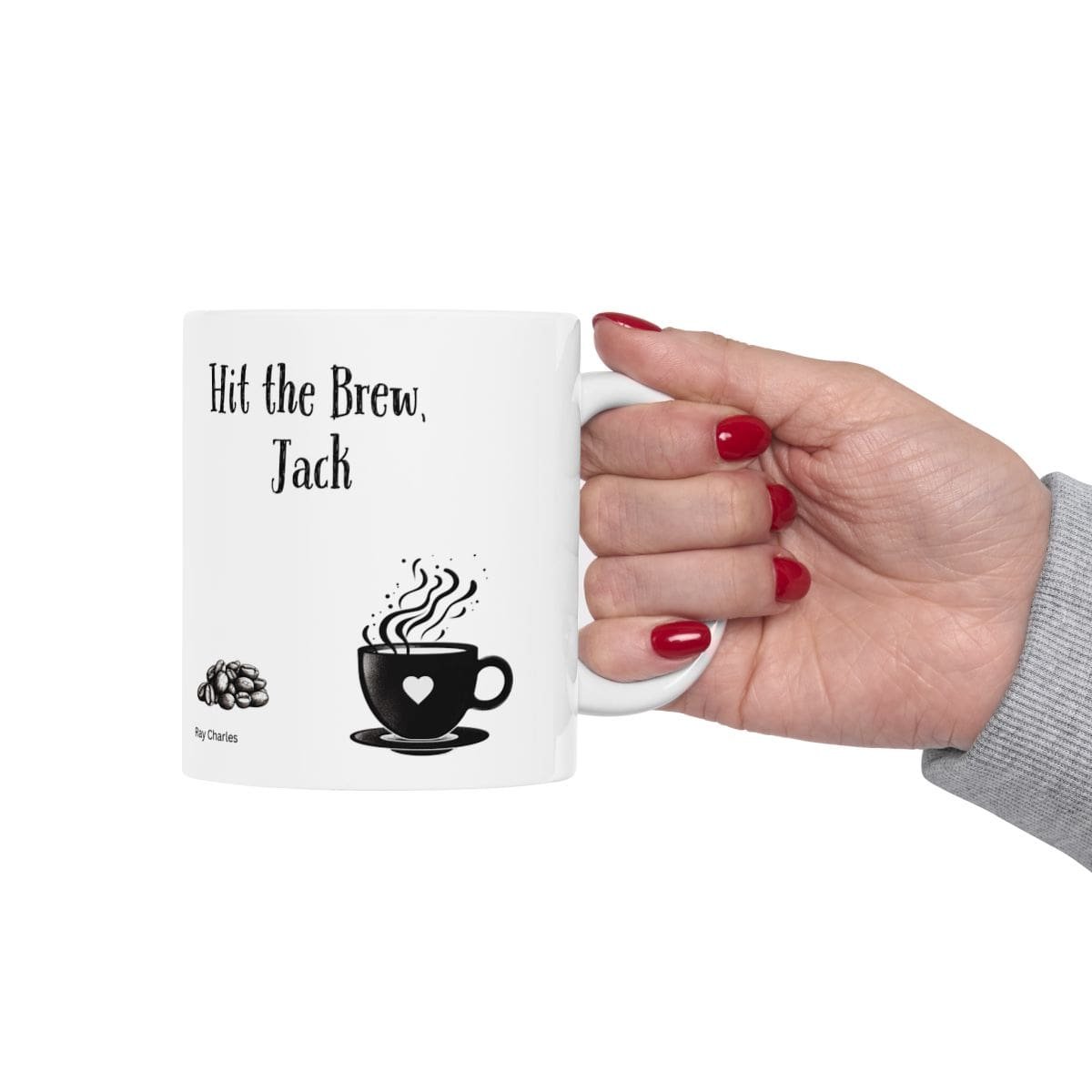 Hit the Brew, Jack | Ceramic Coffee Mug - Image 4