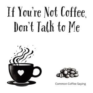 White ceramic mug with black text reading If You're Not Coffee Don't Talk to Me, funny coffee lover quote