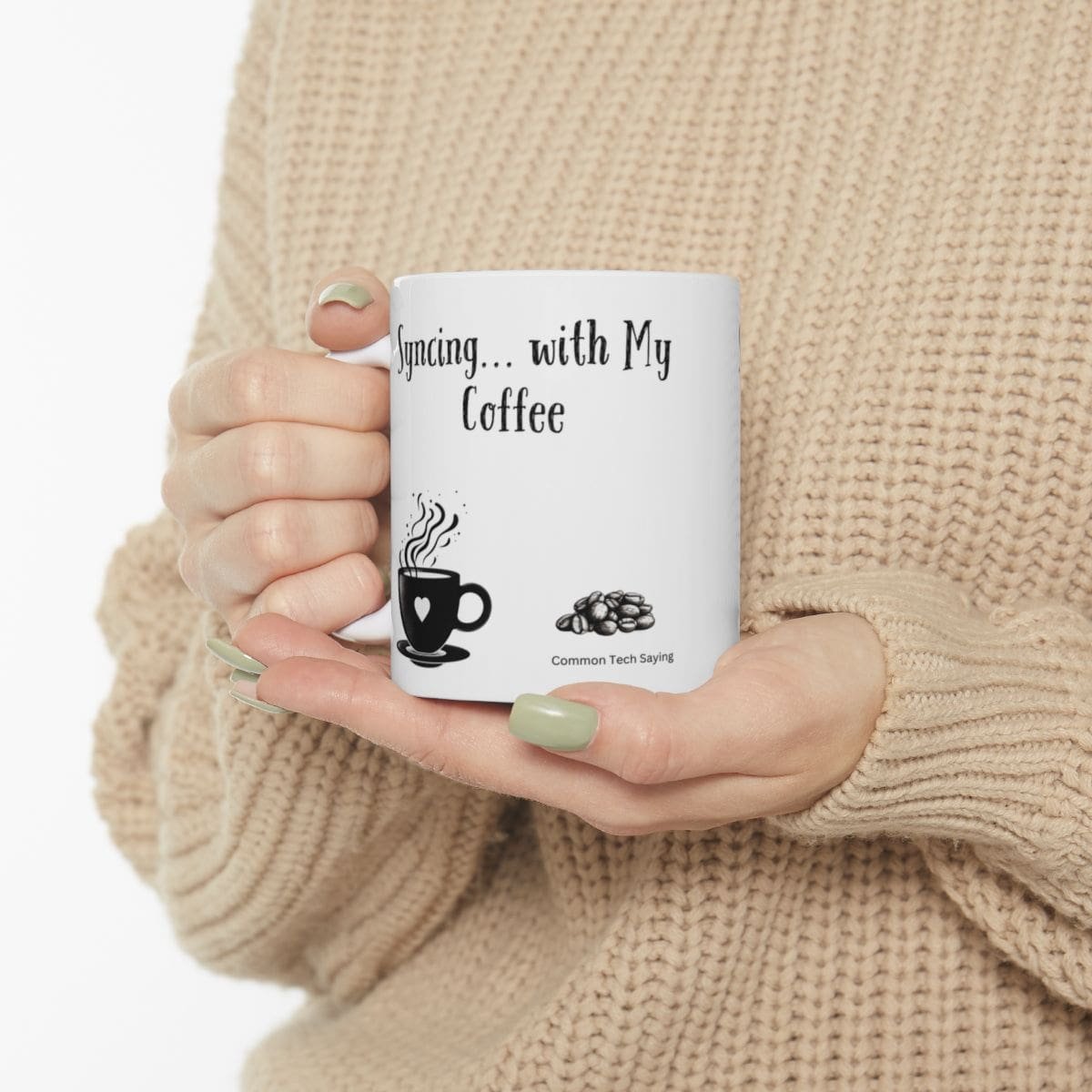 Syncing... with My Coffee | Ceramic Coffee Mug - Image 3