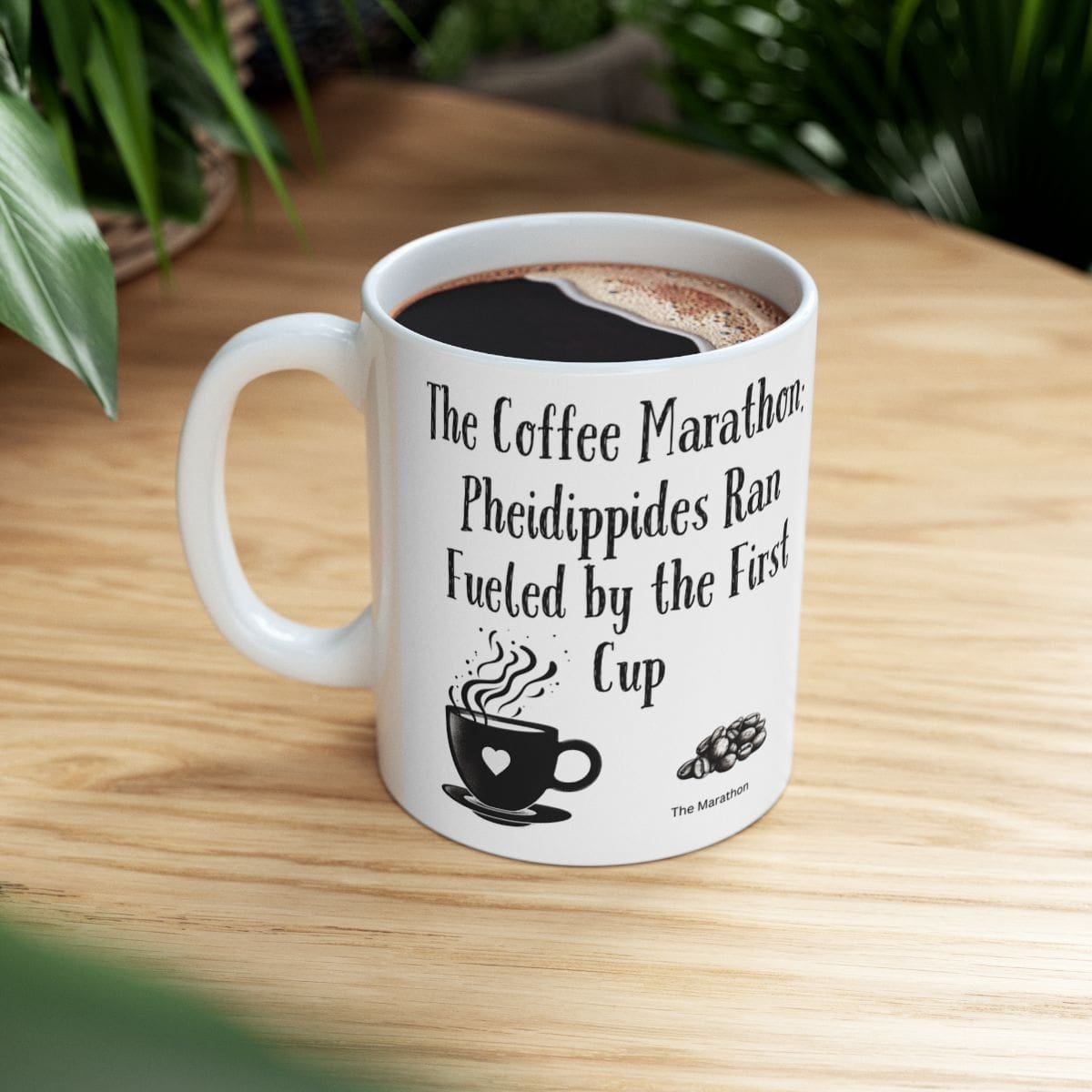 The Coffee Marathon: Pheidippides Ran Fueled by the First Cup | Ceramic Coffee Mug - Image 2