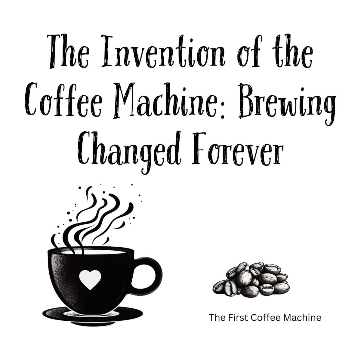 White ceramic mug with quote about the invention of the coffee machine and how brewing changed forever