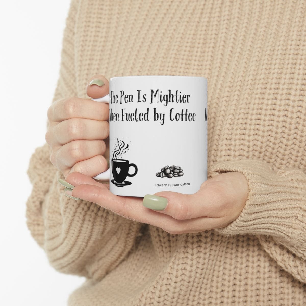 The Pen Is Mightier When Fueled by Coffee | Ceramic Coffee Mug - Image 3